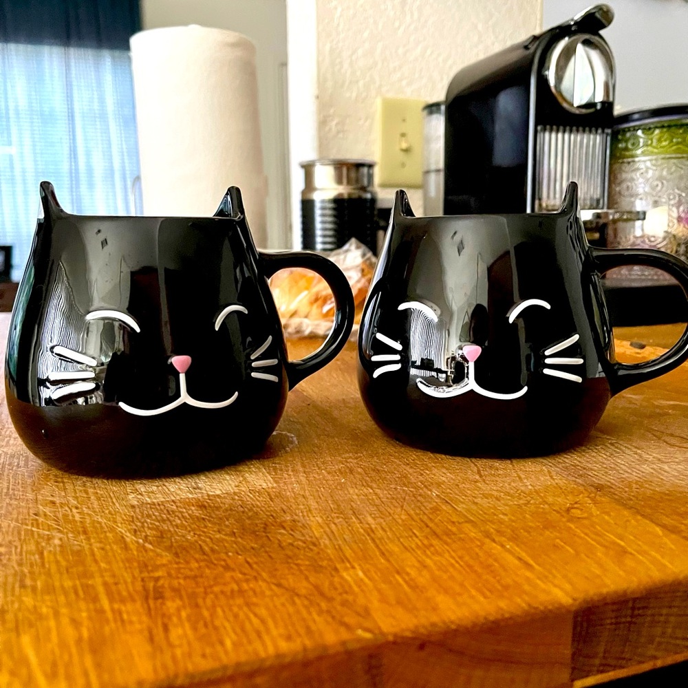 World market kitty mugs
